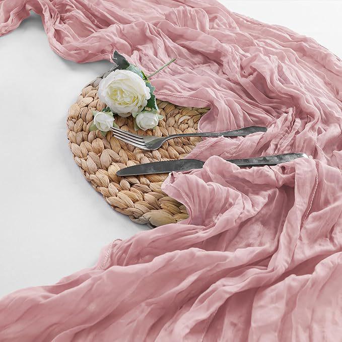 Bohemian Dreamy Bali Yarn Crepe Pleated Table Runner Tablecloth