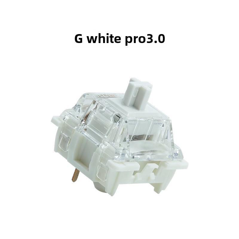 Gateron PRO 3.0 Mechanical Keyboard with Hot-Swappable Axis: Black, Tea, White, Silver, Double Spring Yellow, and Cream Shell.