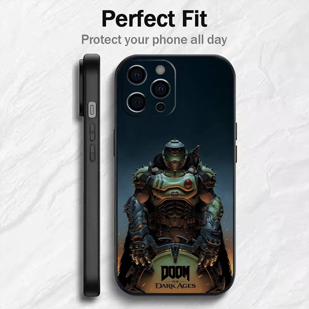 

Ігровий чохол D-DOOM з принтом для iPhone 17, 16, 15, 14, 13, 12 Plus, Max, м який силіконовий, чорний iPhone16se4
