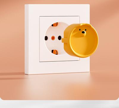 European Standard Socket Protective Cover Silicone 2-hole 2-phase Power Socket Plug European Children's Electric And Protective Cover