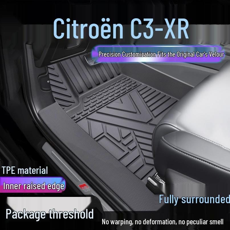 Полные коврики в салон Citroen C3-XR из TPE: Водонепроницаемый и грязезащитный с накладкой на порог Single-layer Upgrade: Threshold-covered TPE Mats
