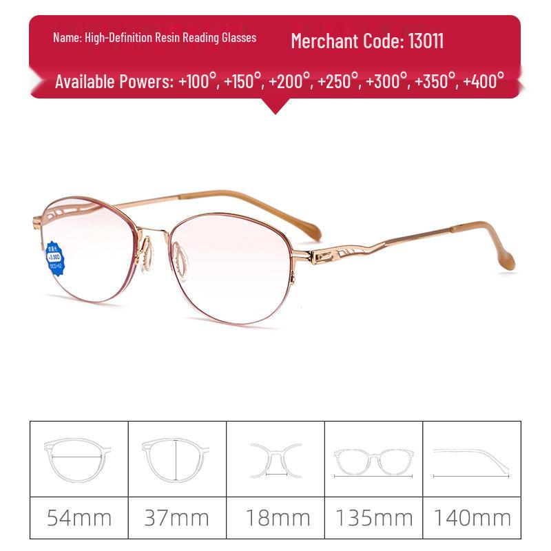

Прогрессивные очки для чтения HD для женщин и мужчин - 100 градусов, защита от синего света, модные для пресбиопии +200 Anti-Blue Light