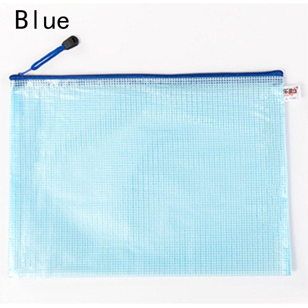 A4 File Bag Transparent Grid Double Seal Safe Folder Documents Bag Organizer Storage Bag School Office File Bag Paper Holder