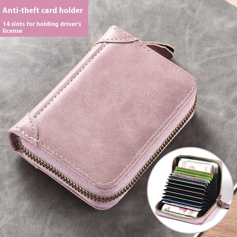 Card Bag Men's Anti-degaussing Theft Certificate Card Bag Small Multi-card Organ Card Clip Large Capacity Women's Bank Card Holder