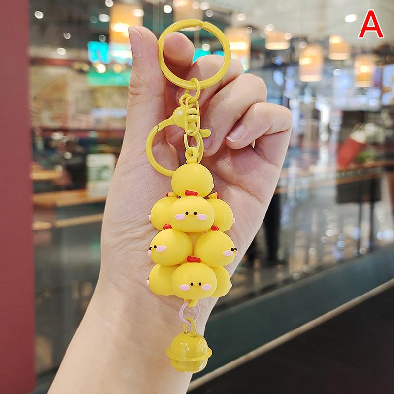 Cartoon Animal Kapibala Chick Key Chain Pvc Cute Pet Paradise Keychain Backpack Pendant Keyring For Children Women Gifts