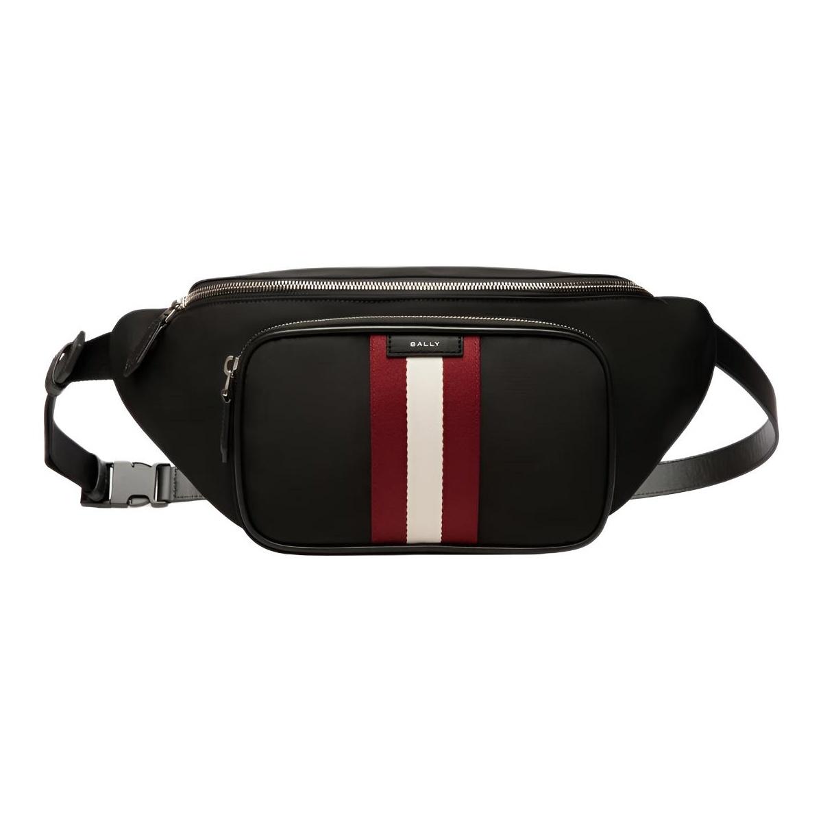 

Bally Printed Logo Nylon Waist Bag Men bags Black 6310402 Basic Set (Bag+Dust Bag)