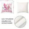 Pink Christmas Snowmen Pillows Let Snow Chill Snowmies Polyester Pillowcase, Sofa Decorative Cushion Cov Headboard Pillow