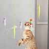 Pet Cat Toys Funny Stick Kitten Self -hi Elastic Rope Dragonfly Shape Feather Bell Teasing Stick Hanging Swing Thousands