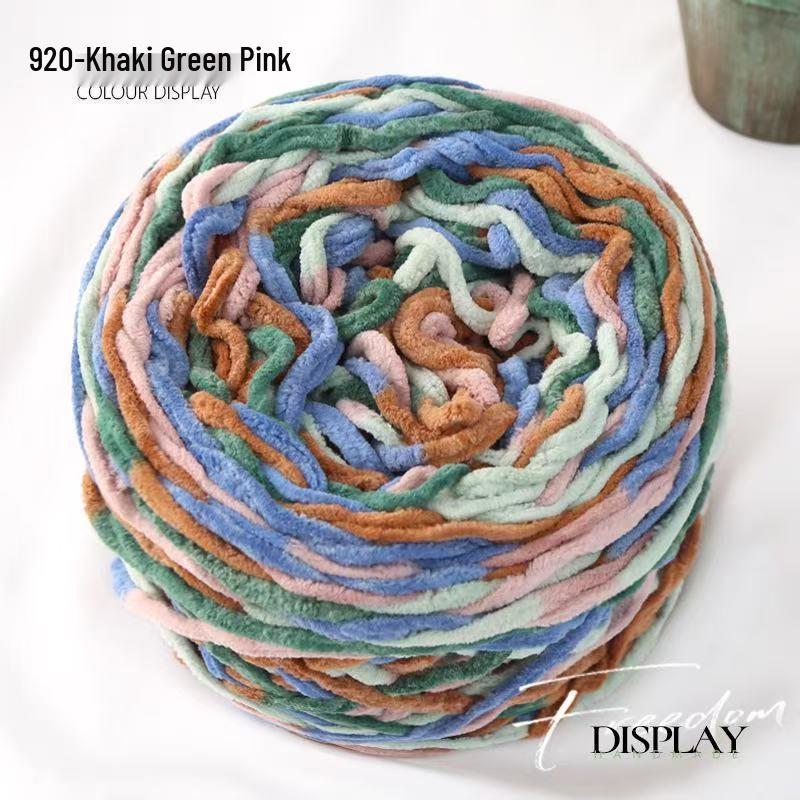 New 3.8 Liang Colored Ice Yarn: Thick Single-Strand for Crochet - Ideal for Shoes, Slippers, Scarves, and Seat Cushions.