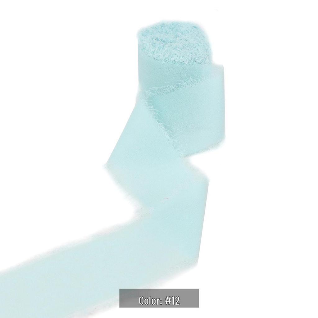 Handmade Pearl Chiffon Ribbon with Frayed Edges for Wedding Bouquets