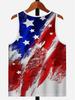 Men's casual vest Hawaiian style American flag pattern 3D digital printing sleeveless vest