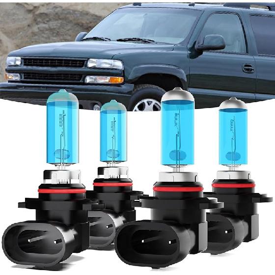 Halogen Headlights Fit For Chevrolet Chevy Suburban 2015-2020 Headlight Bulbs,9005/HB3/H10 High Beam+ H11/H8/H9 Low Beam+ PSX26W Fog Light Combo,Plug