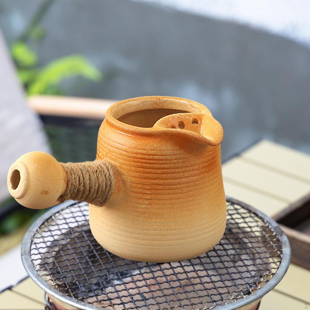Ceramic Teapot Tea Infuser Chinese Traditional with Side Handle for Boiling Water