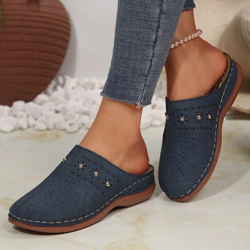 Mules Pantofole con Zeppa Leggere Donna Estate Traforate Ciabatte Scarpe Taglie Forti Suola Spessa Sandali da Esterno