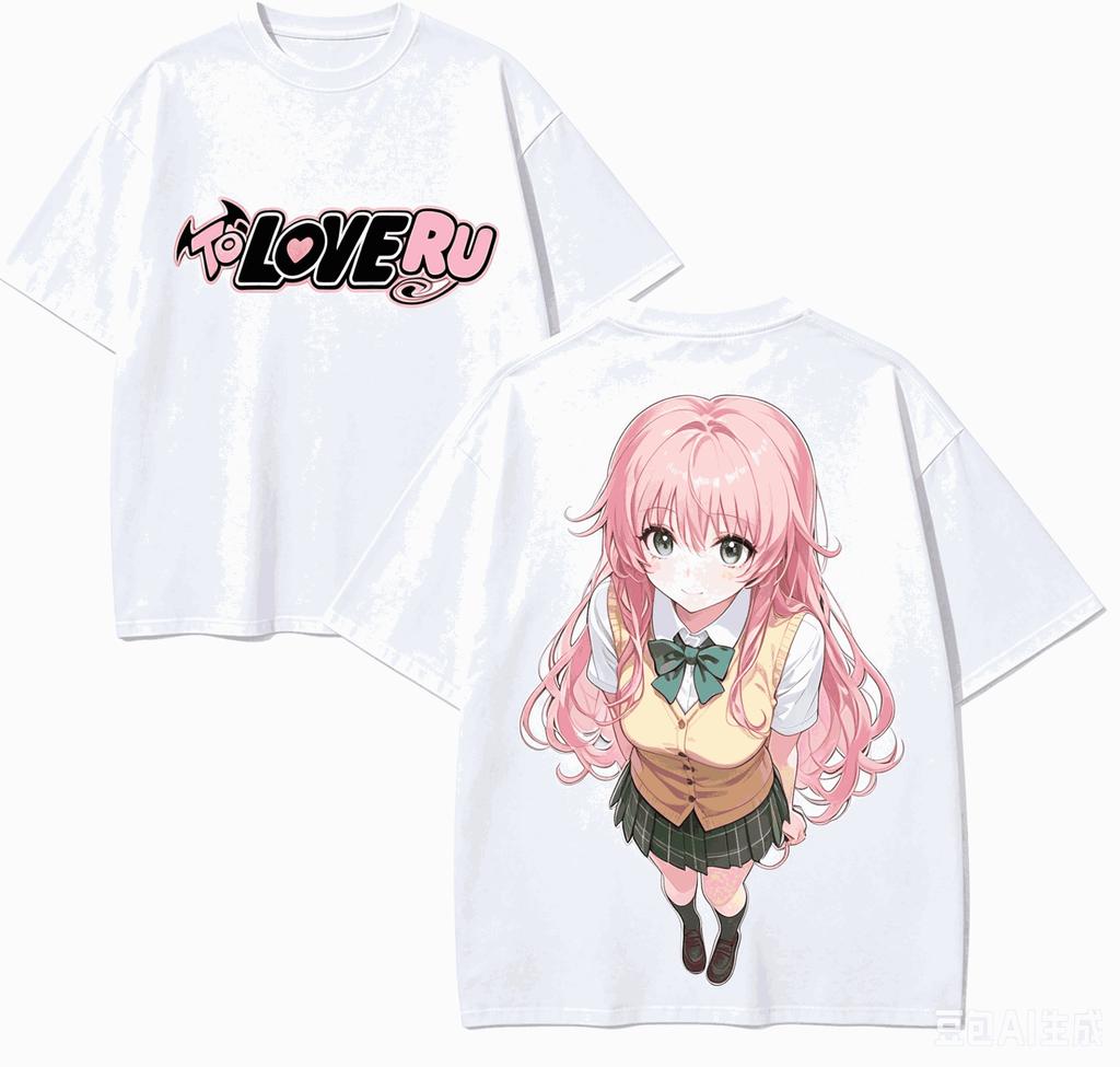2026 Hot Sale To LOVE-Ru Anime Lover T-shirt Harajuku Cotton New Model High Street Retro Fashion Oversized Unisex Hot Product Comfortable Soft