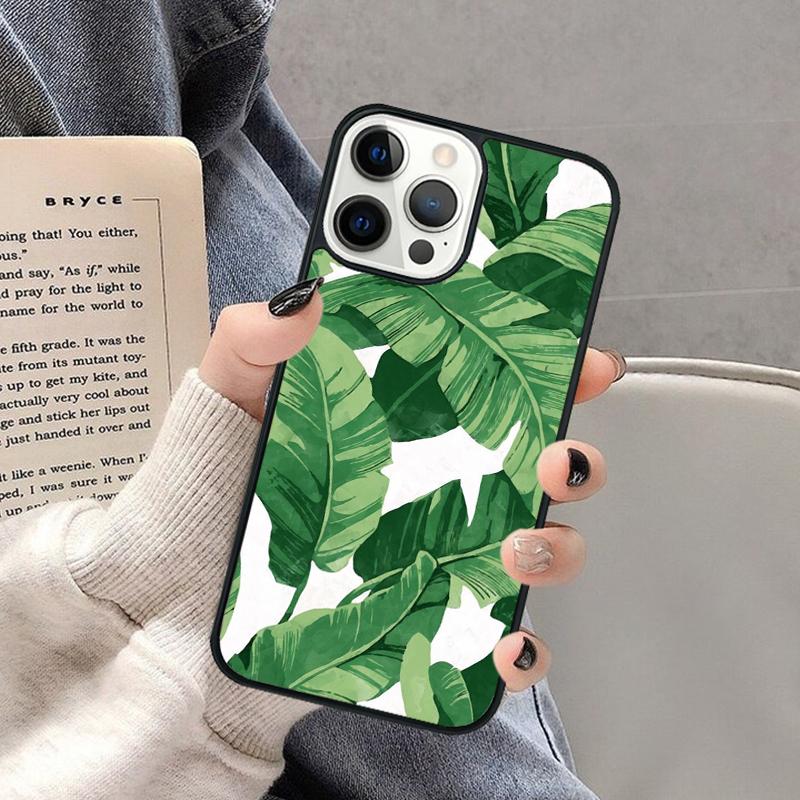 Tropical Palm Tree Banana Leaf Phone Case for iPhone 17 Air 16 16e 15 Plus for Apple 13 11 12 14 Pro Max Cover coque