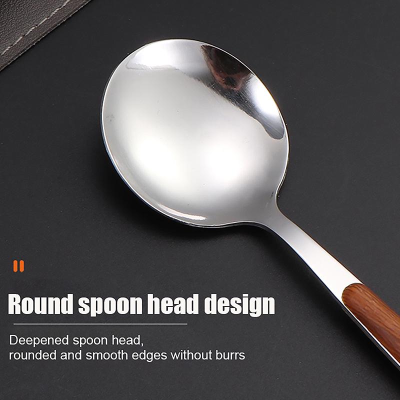 5 szt. Imitacja Drewnianego Uchwytu Złoty Srebrny Zestaw Sztućców Nóż Widelec Łyżka Naczynia Stołowe Kuchenne Deserowe Obiadowe