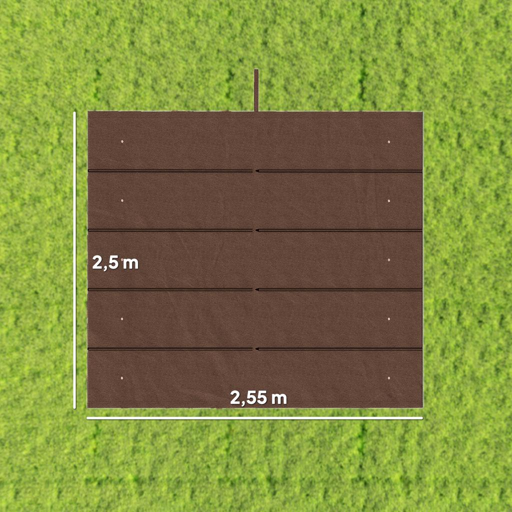 Einziehbare Pergola-Abdeckung, 2,55 x 2,5 m Ersatz-Markisenstoff für 3 x 3 m Gestell, Nur Dach, Braun