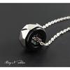 [Shinjuku Gin No Kura] Hammered Black Ring, Surgical Stainless Steel Necklace, Men's Pendant, Hypoallergenic