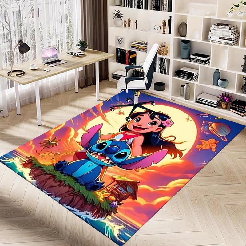 Lilo Stitch Adventure Carpet For Playroom Bedroom Living Room Sofa Home Decorkids Game Area Rug Nonslip Floor Mat