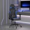 Gaming Chair with Massage Function Black and Blue Synthetic Leather
