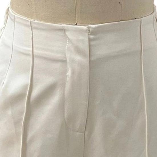 Women Pants Slim-Fit Straight Leg Nine-Point Length High Waist Tapered Dress Trousers with Pockets Business Casual Trousers