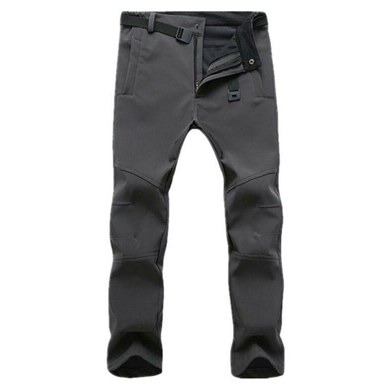 

Thick Mens Winter Work Pants Windproof Tactical Outdoor Fleece Thermal Trousers L сірий колір