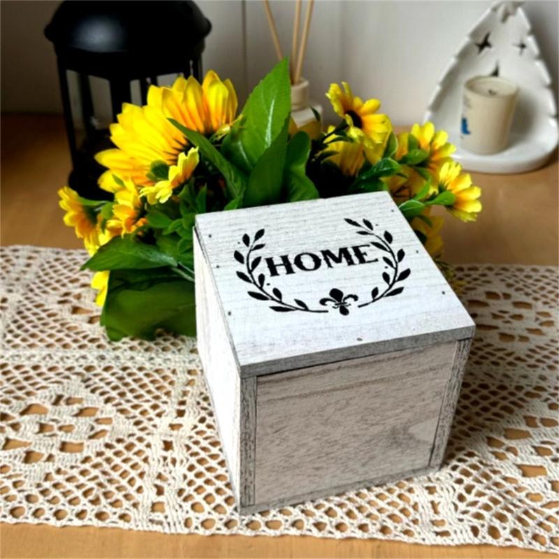 Künstliche Blumensträuße mit Holzpflanzgefäß Künstliche Blumenpflanze in Vase für Terrasse Hochzeitstisch Blumengesteck