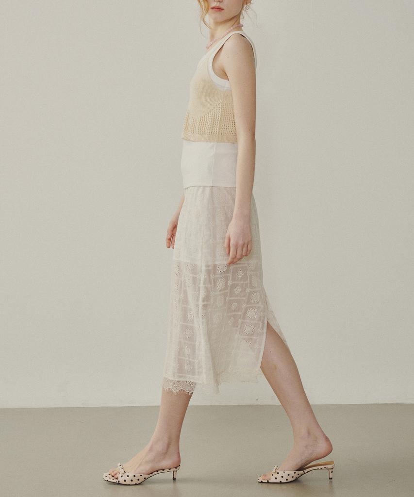 MELLY&ROSE Sheer Midi Skirt (315303)