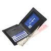 Mens Bifold Soft Pu Leather Lychee Pattern Card Holder Smart Business Card Case Minimalist Multi-card Wallet with ID Window