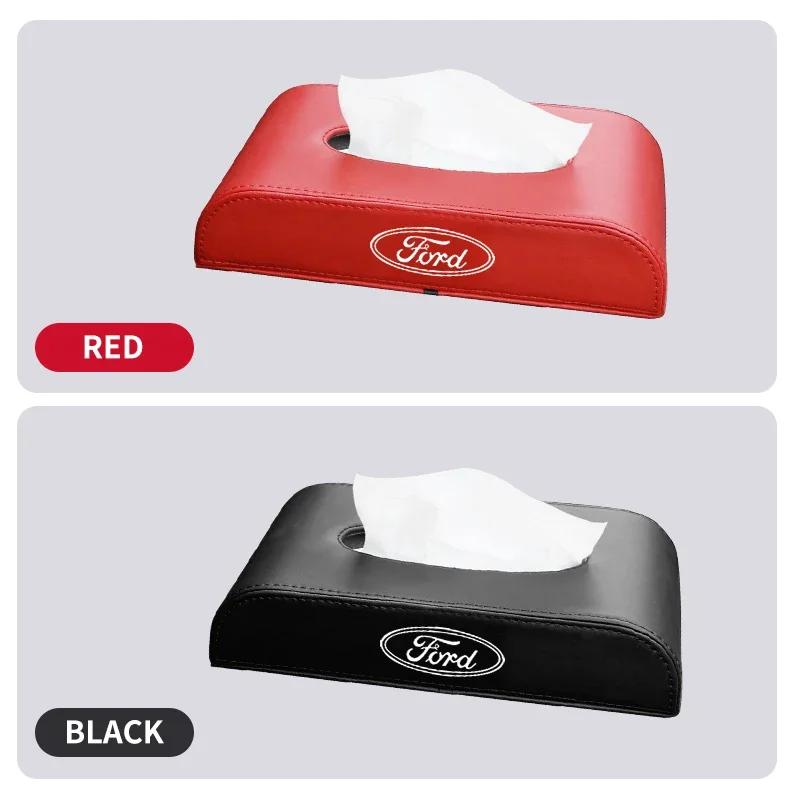 Hot 2025 Hot For Ford 1PCS Leather Wear-Resistant Center Console Car Tissue Box For Ford Focus 2 MK2 3 4 ST Mondeo Festiva Fusio