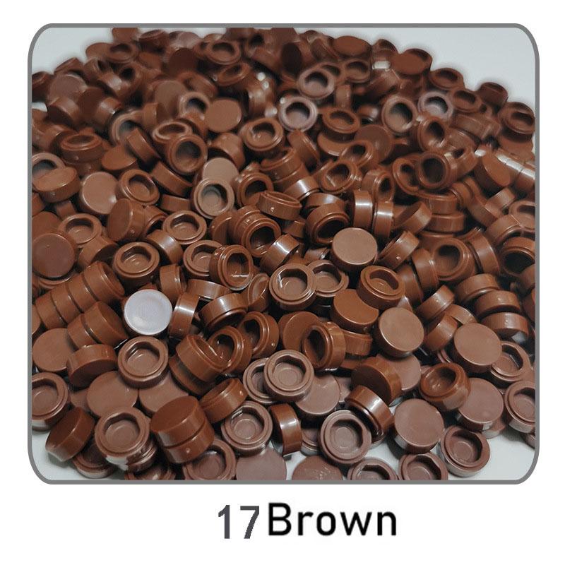 1000 Stück Stadt Bausteine Flache Fliese 1x1 Runde Steine DIY Erleuchten Bausteine Teile 98138 Bausteine für Jungen Mädchen Geschenke Kinder