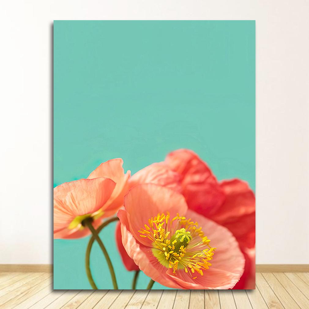 Colorful Pictures For Living Room Home Decor Tropical Plants Nordic S Palm Leaf Flower Orange Cat Wall Art Canvas Painting
