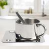 304 Stainless Steel Coffee Cup Set Simple Nordic Mug Heat-resistant Milk Cup with Saucer Spoon Tableware Set Drinkware 175ML Mug