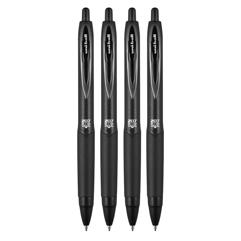 3 Pack Retractable Gel Pens 0.7mm Medium Point Black Ink Smooth Writing Water Fade Resistant School Office Supplies