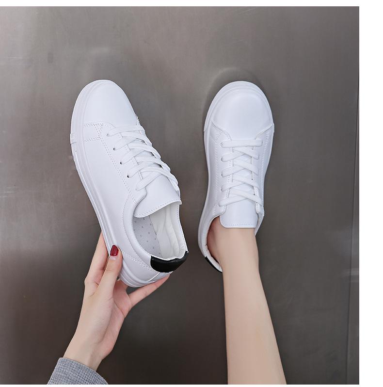 2024 Women's Korean Style Casual White Running Shoes - Autumn/Winter Trendy Flat Sole