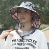 Printing Mesh Tea Picking Hat UV Protection Sunshade Shawl Cap Portable Wide Brim Sun Hat  Fishing