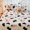 Niedliches Milchkuh Spannbettlaken Einzelbett King Cartoon Bauernhoftier Bettlaken Set für Mädchen Teenagerzimmer Dekor Kawaii Bettbezug mit 2 Kissenbezügen