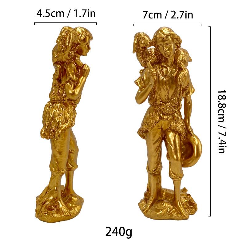 Simulated Human Figure Sculpture Christ Catholicism Shepherd Angel Resin Handicrafts Jesus Home Decoration Ornaments