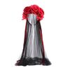 Gotisches Blumenhaarband mit Schleierband für Frauen Cosplay Party Kostüm Tag der Toten Kopfschmuck Feiertagsaccessoires