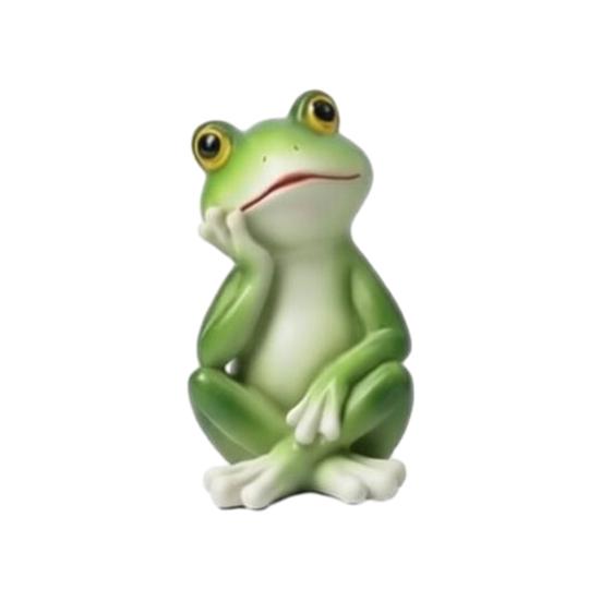 Small Frog Statue Garden Miniature Resin Cute Frog Ornament Frog Figurine A