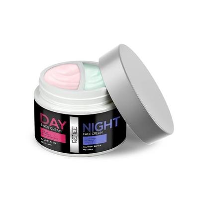 RENEE Tag- und Nachtcreme 90 g, Tag: Reduziert Hautunreinheiten und Mattheit, spendet Feuchtigkeit und schützt mit LSF 30 | Verbessert die Glätte der Haut