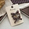 Autumn Retro Coffee Color Love Bow Hairpin Temperament All-match Children's Hair Accessories Side Bangs Hairpin Headdress
