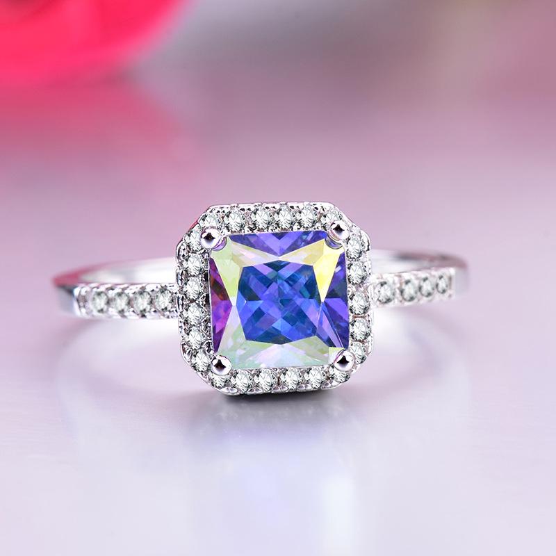 Wedding Oval Symphony Zircon Ring Platinum Plated Zircon Fashion Women S Crystal Jewelry no. 10