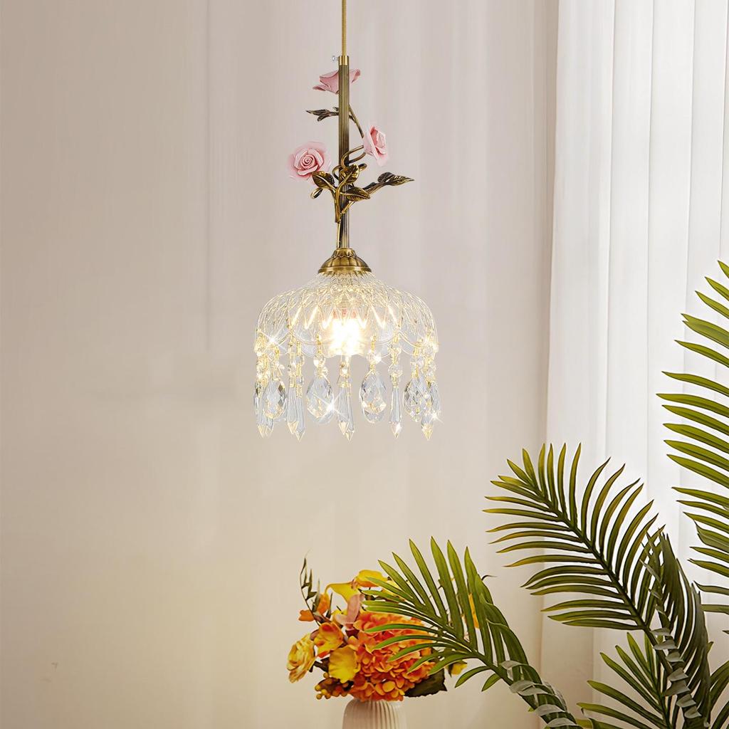 American Minimalist Copper Pendant Lamp for Modern Bedside Use