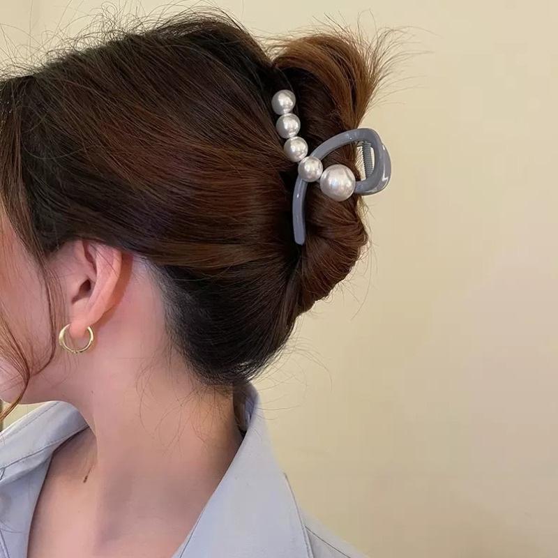 Neue Perlen-Haarklammern Minimalistischer Griff-Haarnadel für Damen Mädchen Kopfschmuck Mode Krabben-Haarklammer Haarschmuck Verzierung