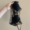 Backless French Lace Women's Thin Small Bust Push-Up Sexy Thin Strap Backless Bra