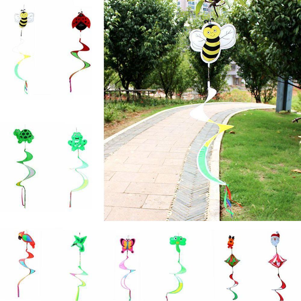 Hanging Rotate Windmill Colorful Spiral Windchimes Vintage Animal Windmill Yard Lawn