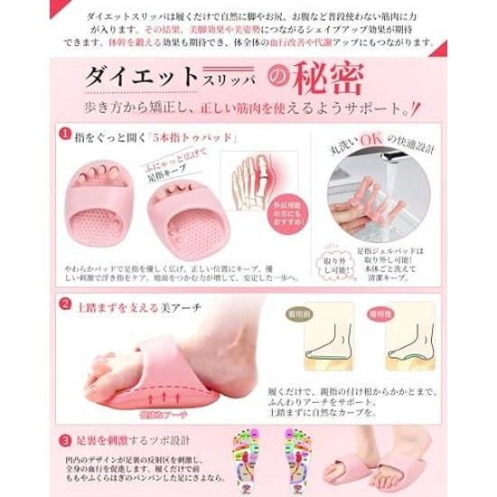 Shiraya Diet SlippersHealth SandalsFoot Pressure Point SlippersFoot SlimmingItems Reducing Foot Swelling Core Training Five-Toe Shoes Relief O-Type Up