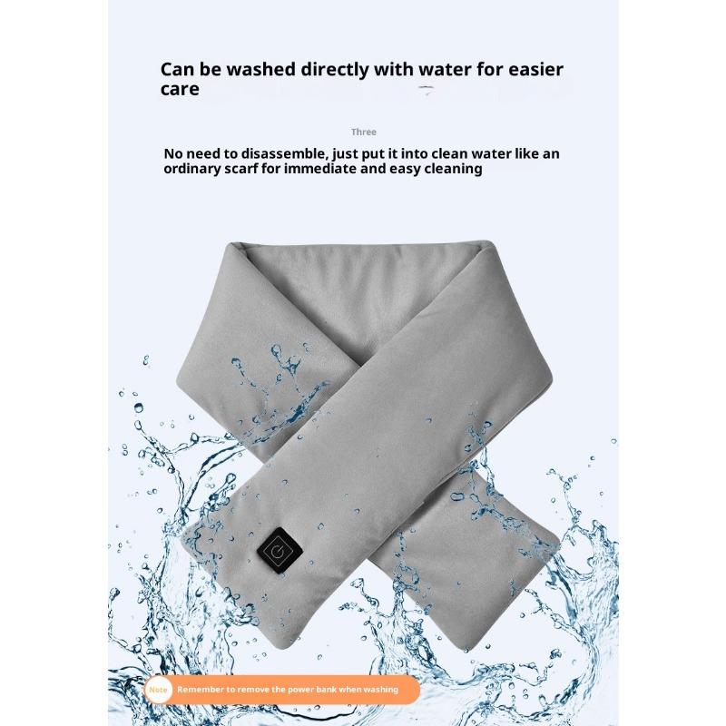 USB Elektrisch Beheizter Schal Herbst und Winter Einstellbare Temperatur Waschbar Fleece Nackenschutz für Draußen Nicht Enthalten Batterie